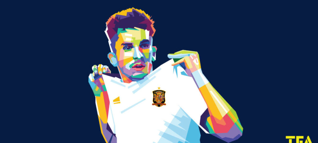 Vibrant Football Player Vector Art Wallpaper - Bold Colors & Design