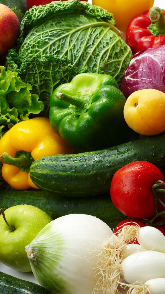 Vibrant Vegetable Collection Wallpaper: Peppers, Tomatoes & More