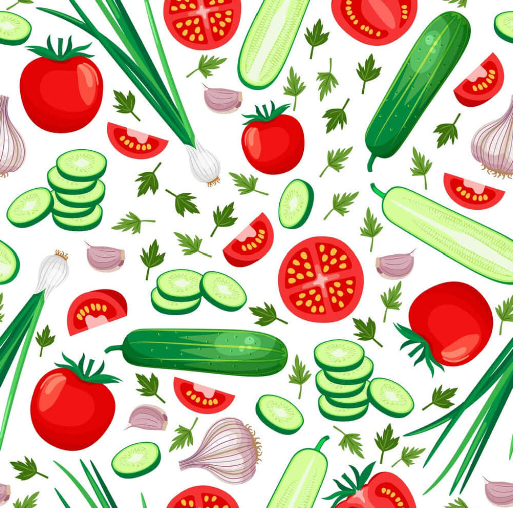 Vibrant Vegetable Seamless Pattern Wallpaper for Fresh Designs