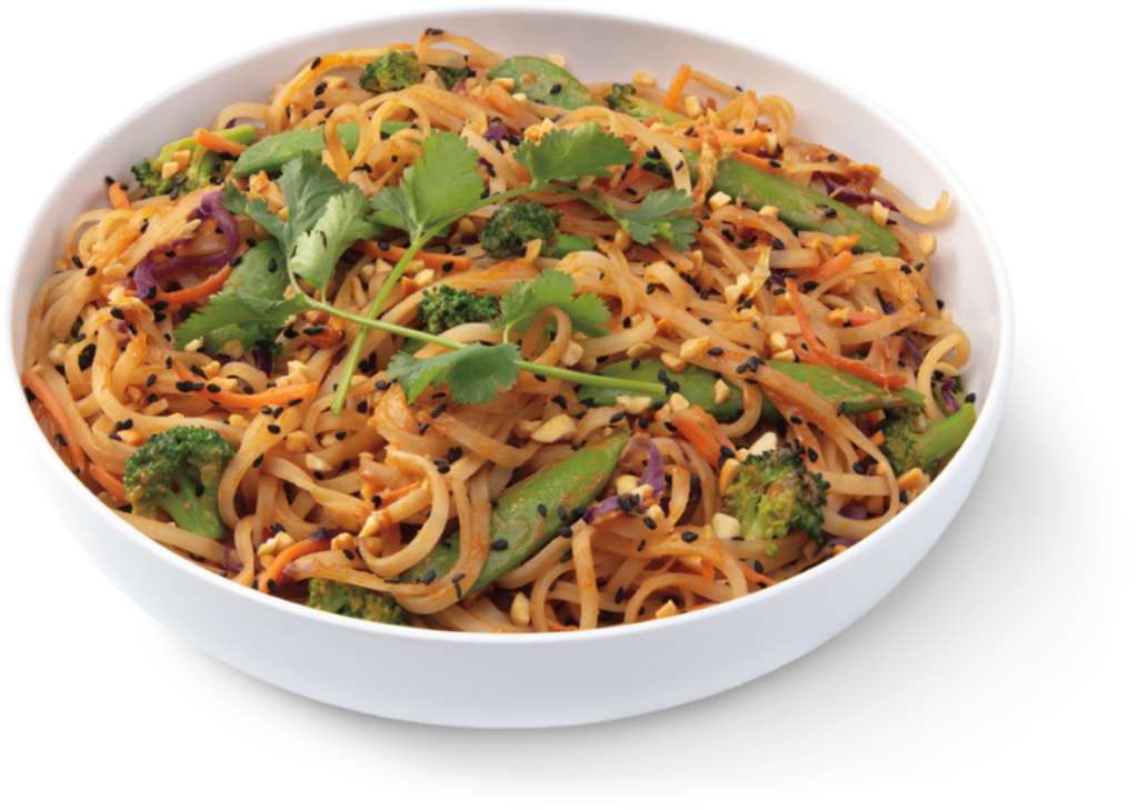 Vibrant Vegetable Stir-Fry Noodles: Colorful Wallpaper Background
