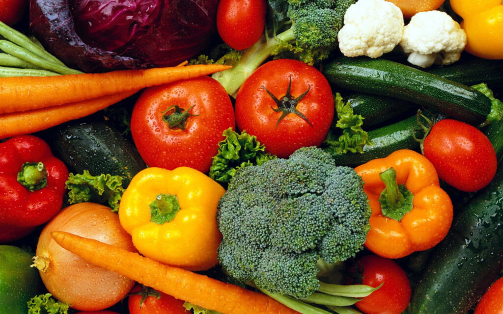 Vibrant Vegetable Wallpaper: Colorful Fresh Produce Background