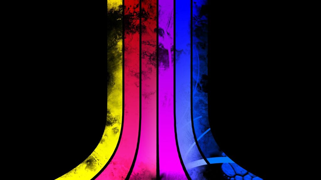 Vibrant Vertical Lines Wallpaper – Colorful Design on Black Background