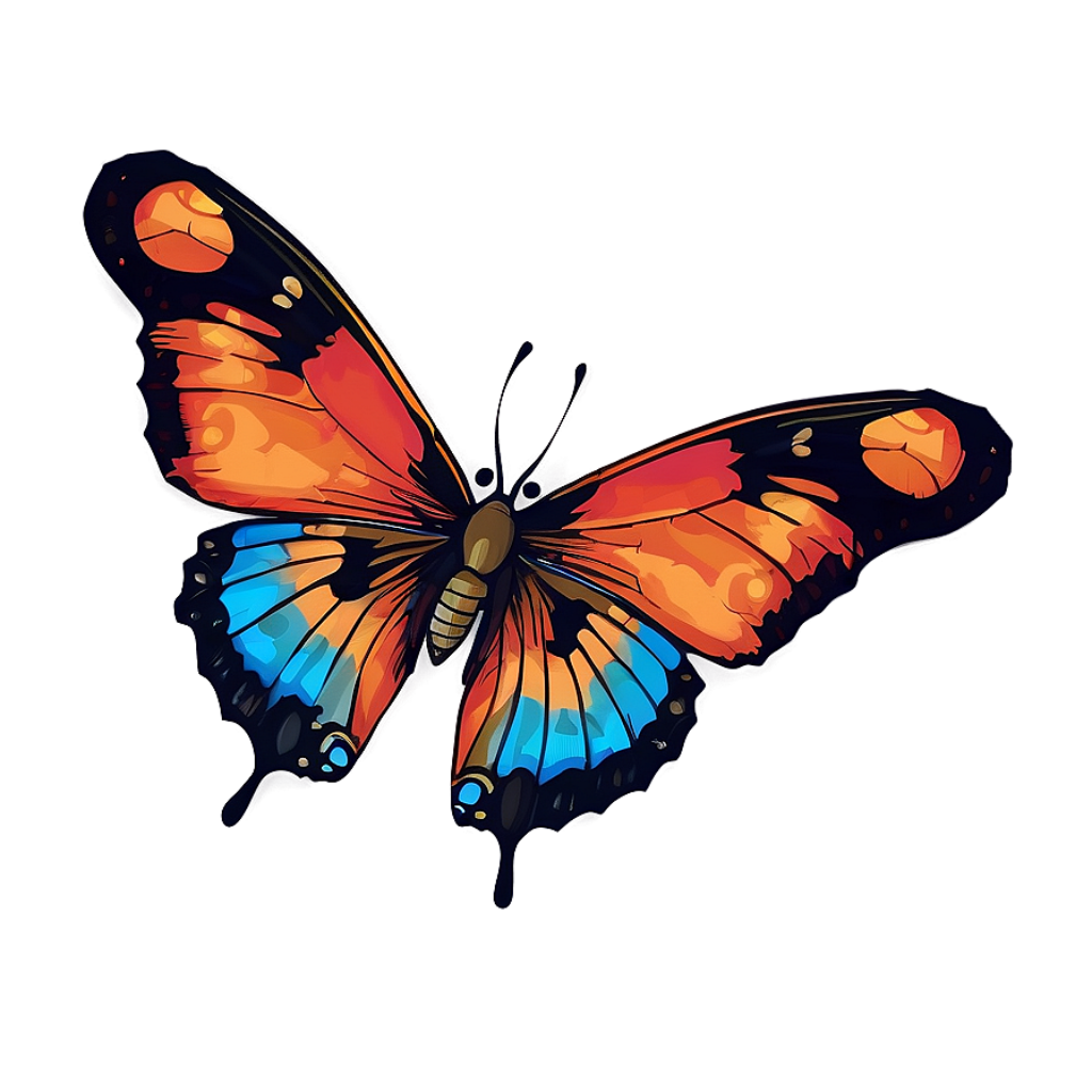 Vibrant Vintage Butterfly Wallpaper with Bold Colors and Patterns