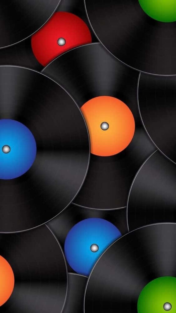 Vibrant Vinyl Records Wallpaper - Colorful Retro Music Art Design