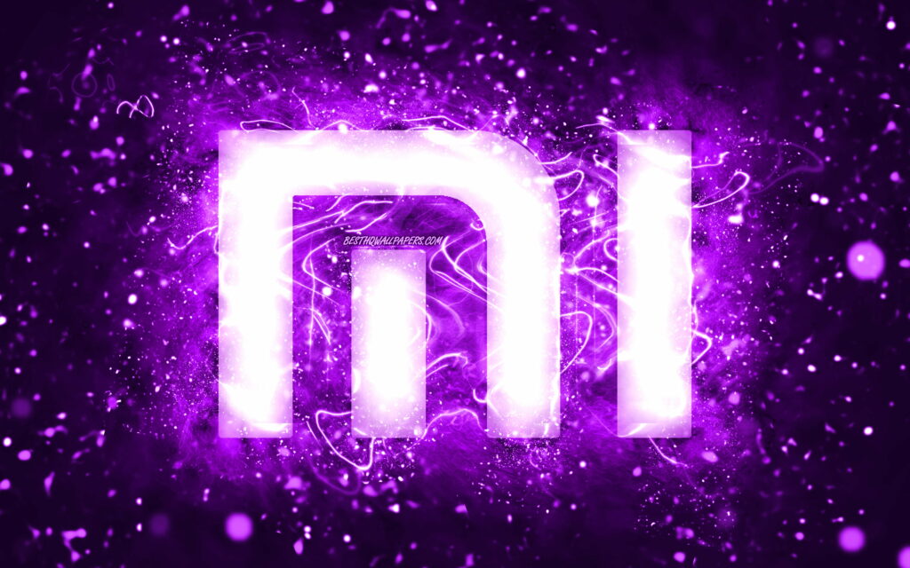 Vibrant Xiaomi: Neon-Lit Violet Symphony in 4K Wallpaper