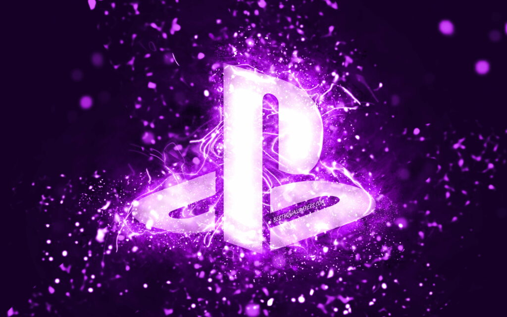PlayStation: Captivating Violet Neon Symphony Wallpaper