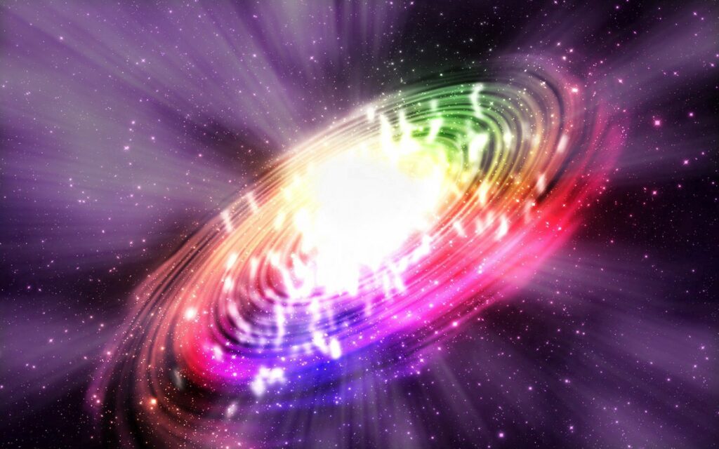 Vibrant Cosmic Vortex Wallpaper | Swirling Colorful Trails 1920x1200