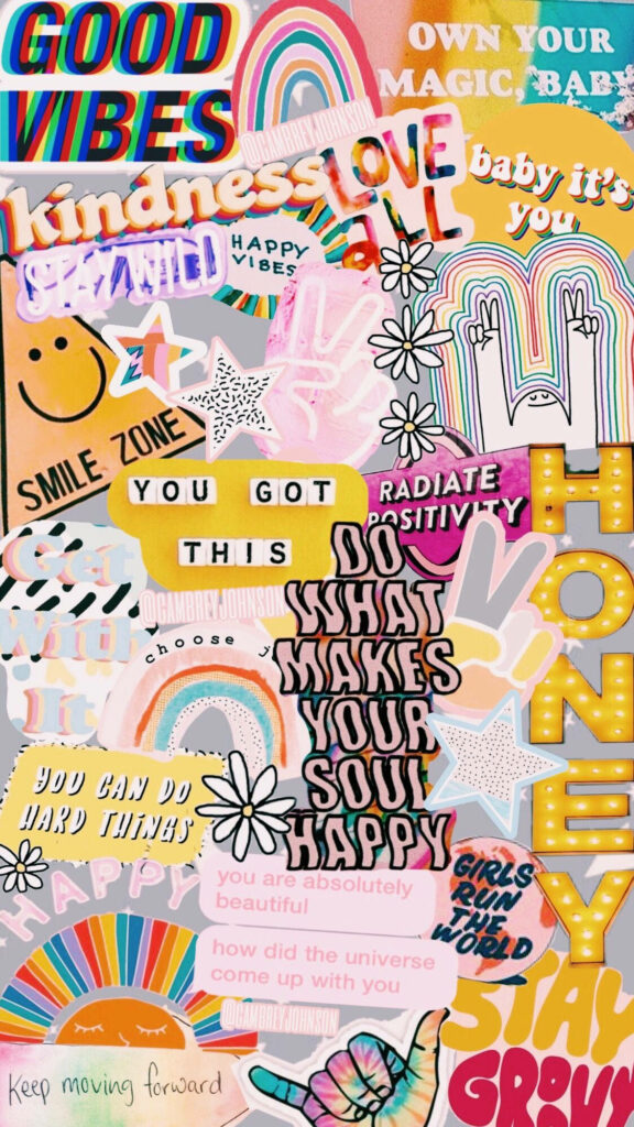 Vibrant Vsco Motivational Collage: Ignite Your Success with Colorful Inspiration Wallpaper