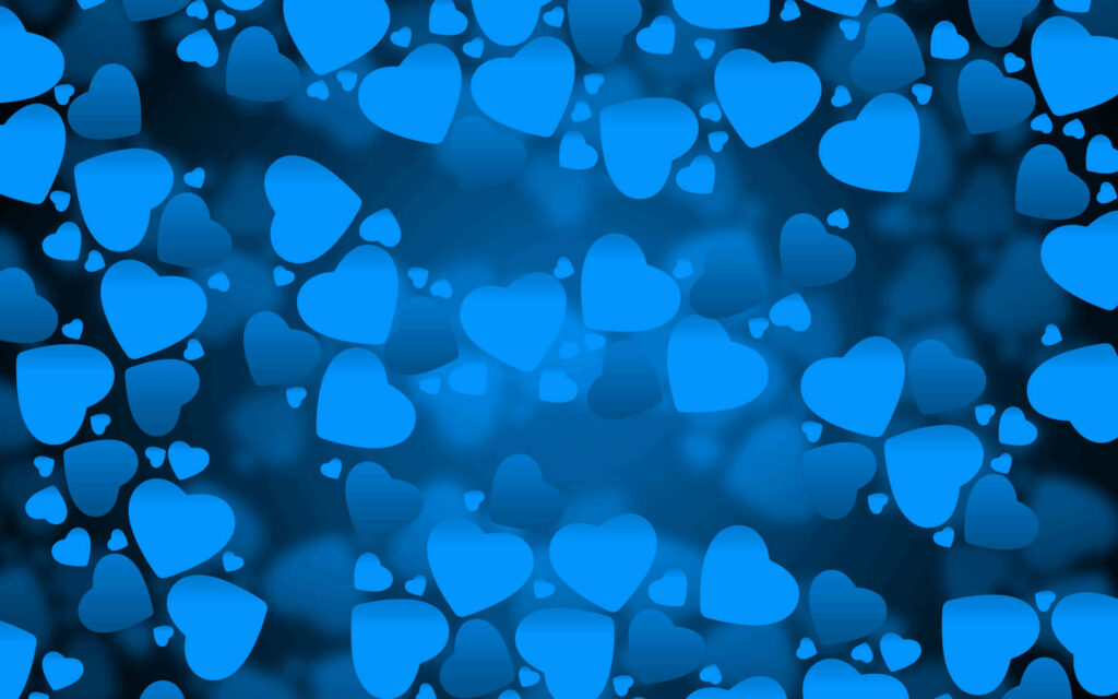 Bright Blue Heart Wallpaper: Playful Romance on Dark Gradient Background