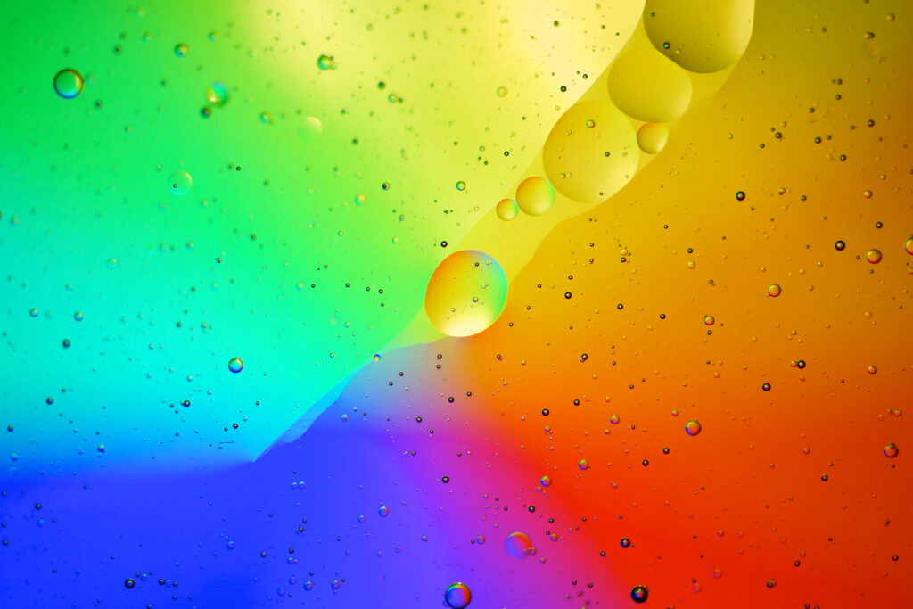 Vibrant Colorful Liquid Texture Wallpaper with Macro Bubble Patterns