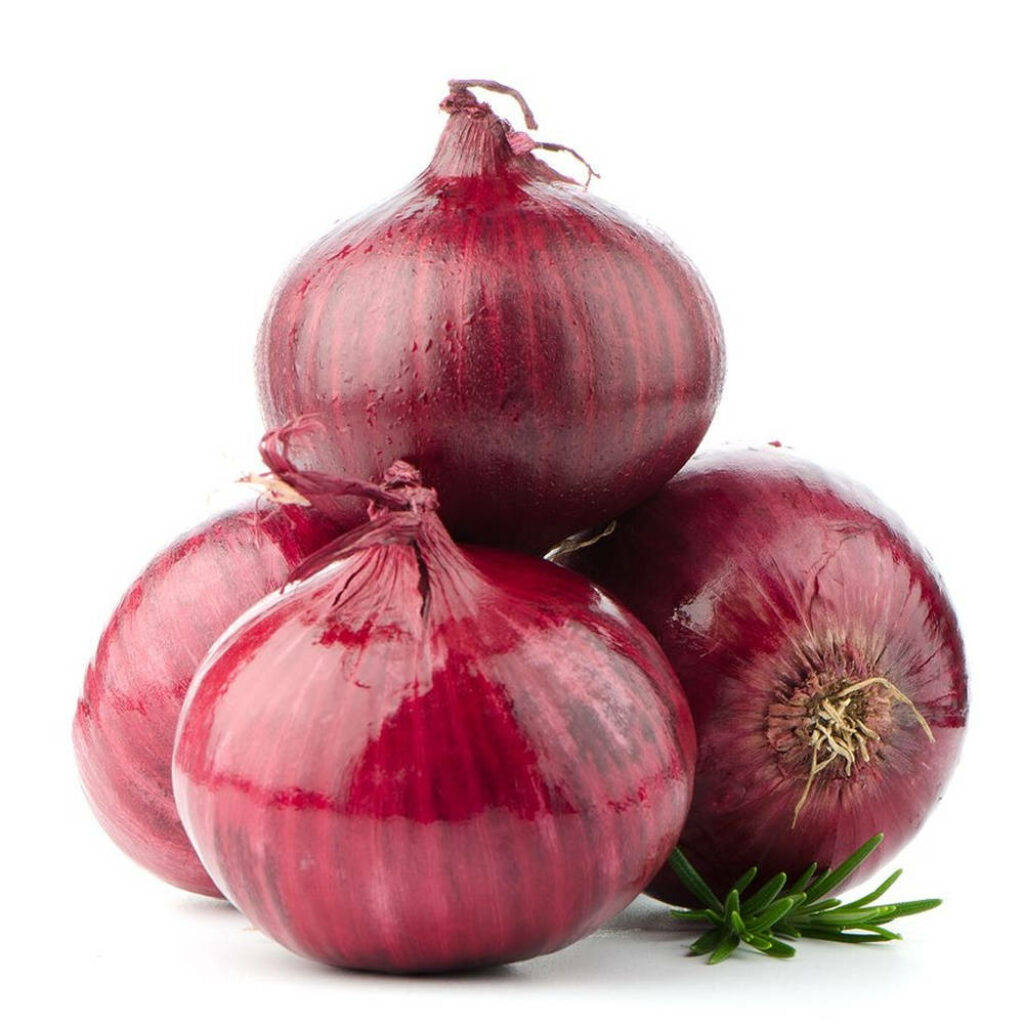 Vibrant Red Onions & Rosemary Wallpaper - Natural Composition