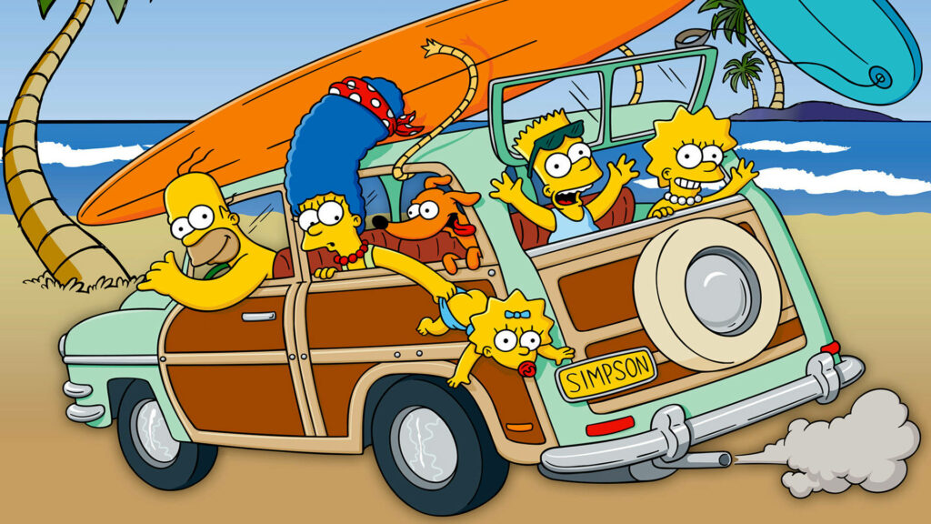 Vibrant Lisa Simpson Family Beach Wallpaper - Adventure & Fun