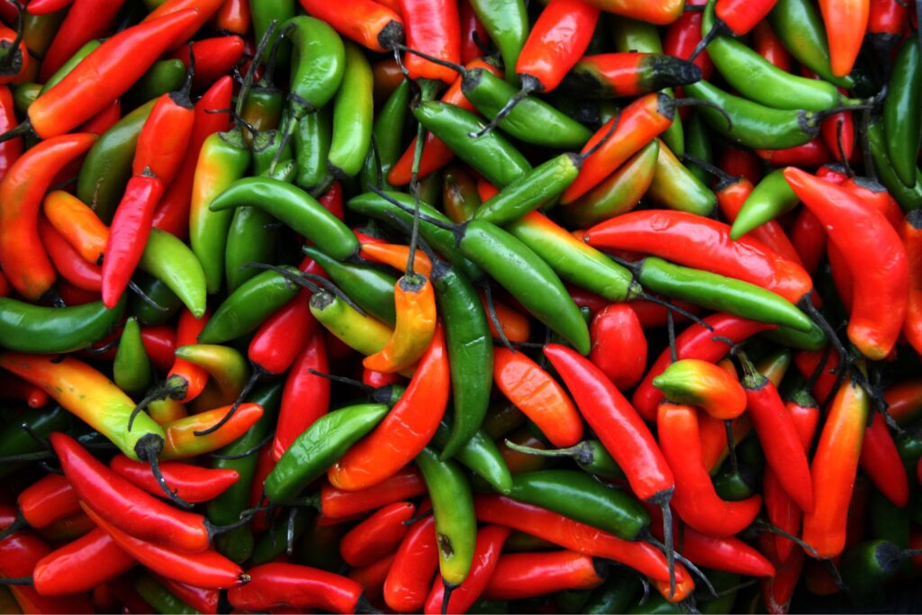 Vibrant Wallpaper: Fresh Red, Green & Yellow Pepper Background