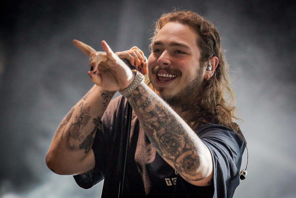 Vibrant Wallpaper: Post Malone Live in Rome 2018 - Energetic Style