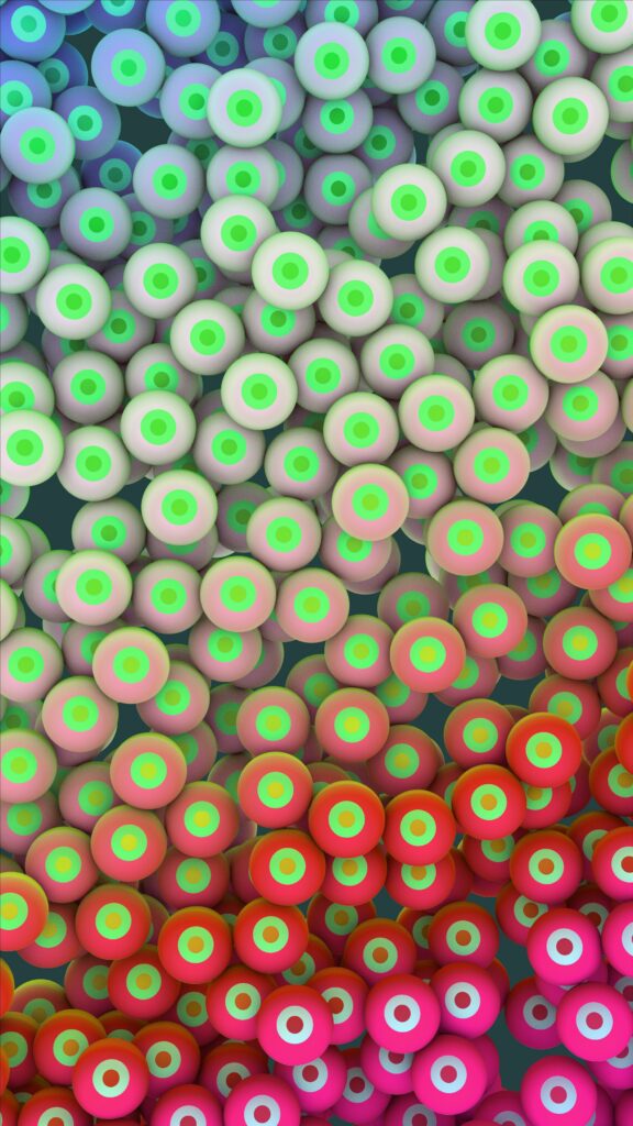 Mesmerizing Colorful Circle Wallpaper: Gradient Green to Red Background