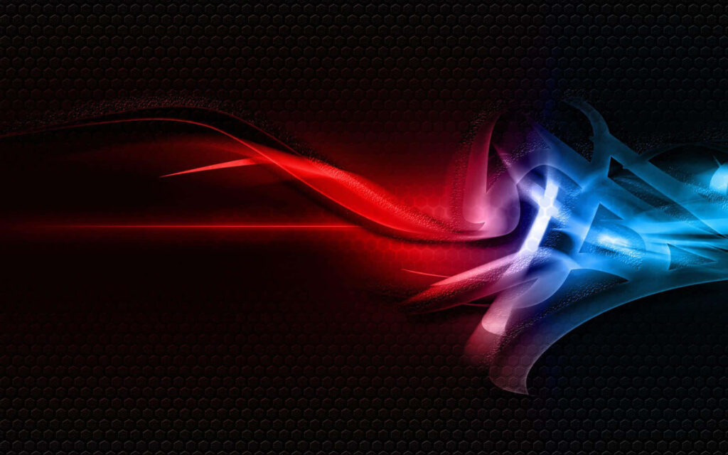 Vibrant Curved Lines Wallpaper in Blue & Red on Dark Background
