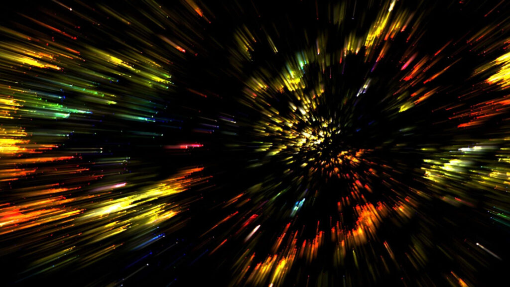 Dynamic Warp Speed Wallpaper: Vibrant Light Streaks in Motion