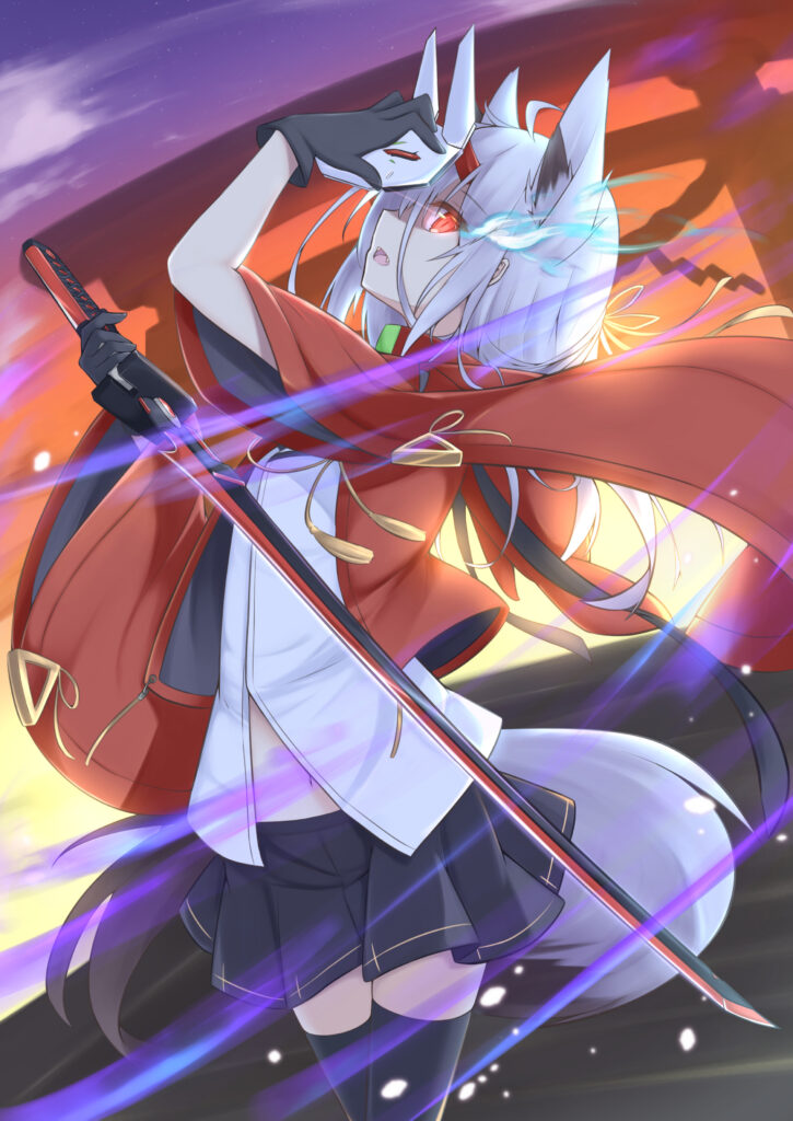 Powerful Warrior Girl Anime Wallpaper with Magic Energy Background