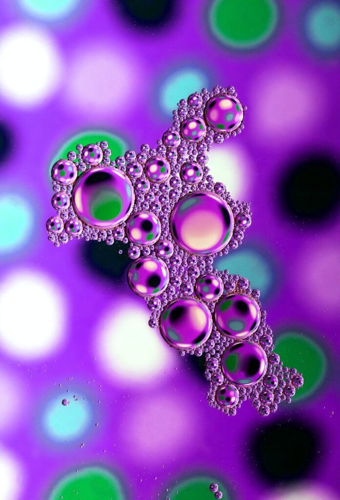 Colorful Water Droplets & Bubbles Abstract Wallpaper Background