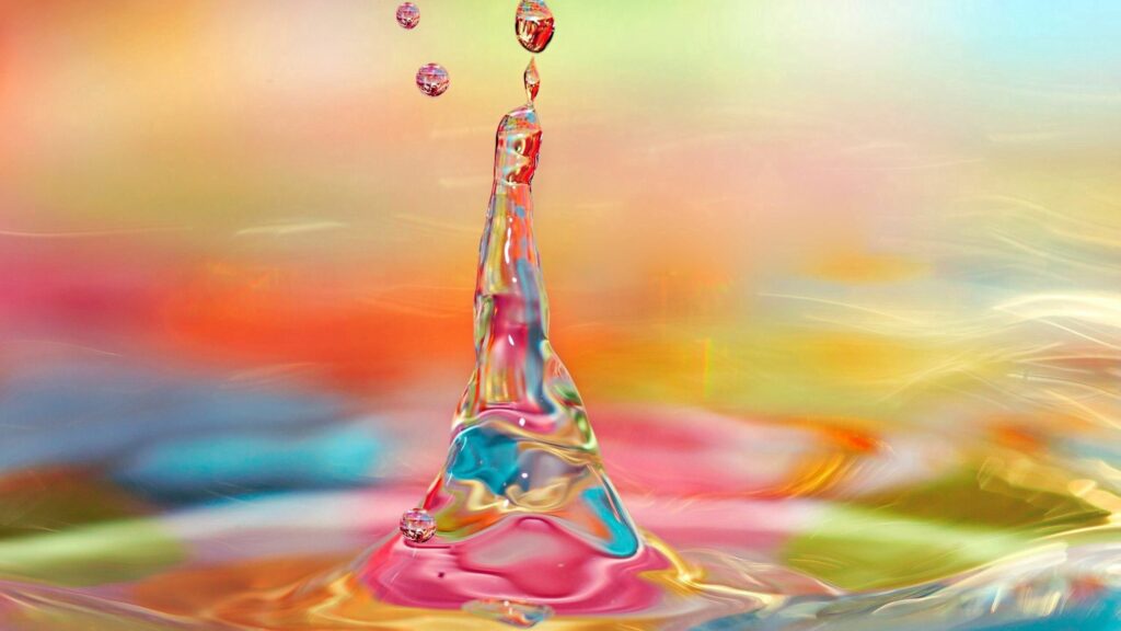Colorful Water Droplets Wallpaper: Vibrant Abstract Background