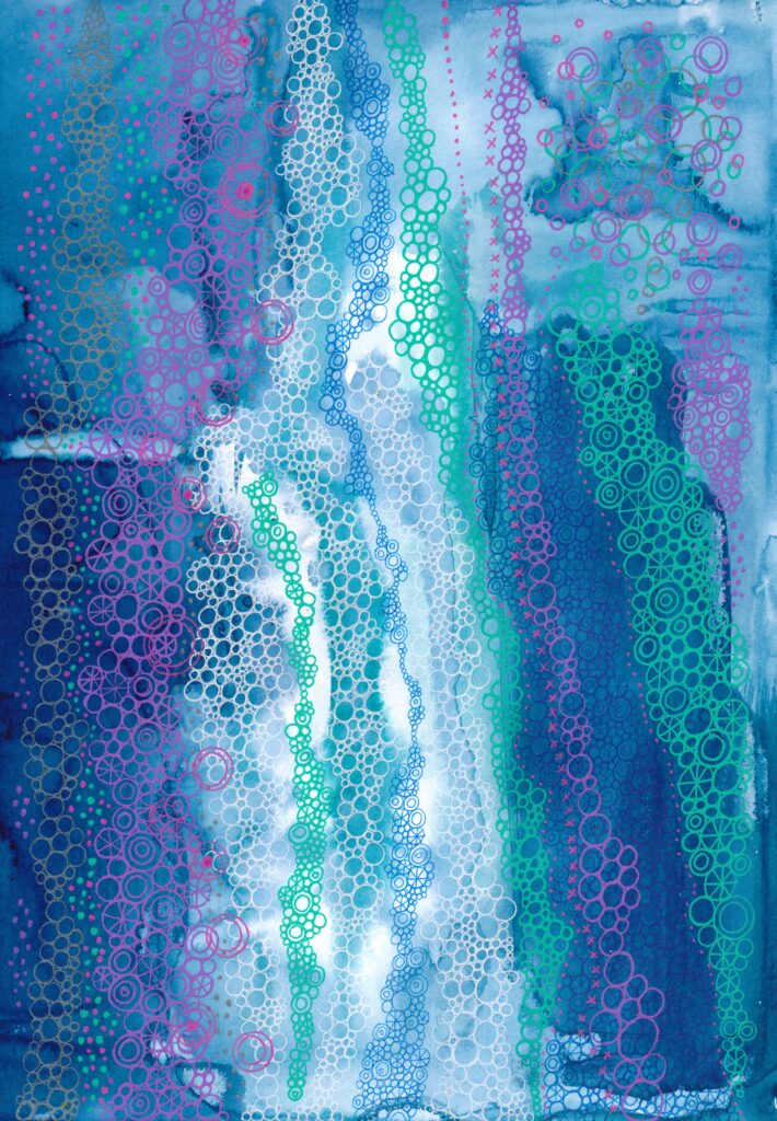 Vibrant Watercolor Abstract Wallpaper with Dynamic Color Pattern