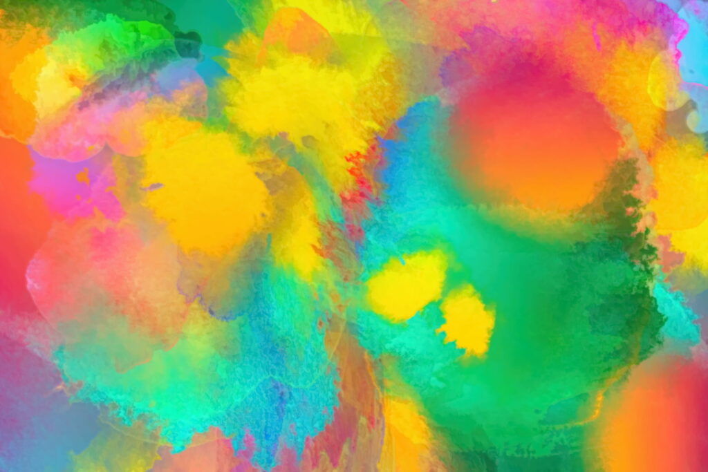 Vibrant Watercolor Explosion: A Multicolored Abstract Painting as a Wallpaper Background Photo