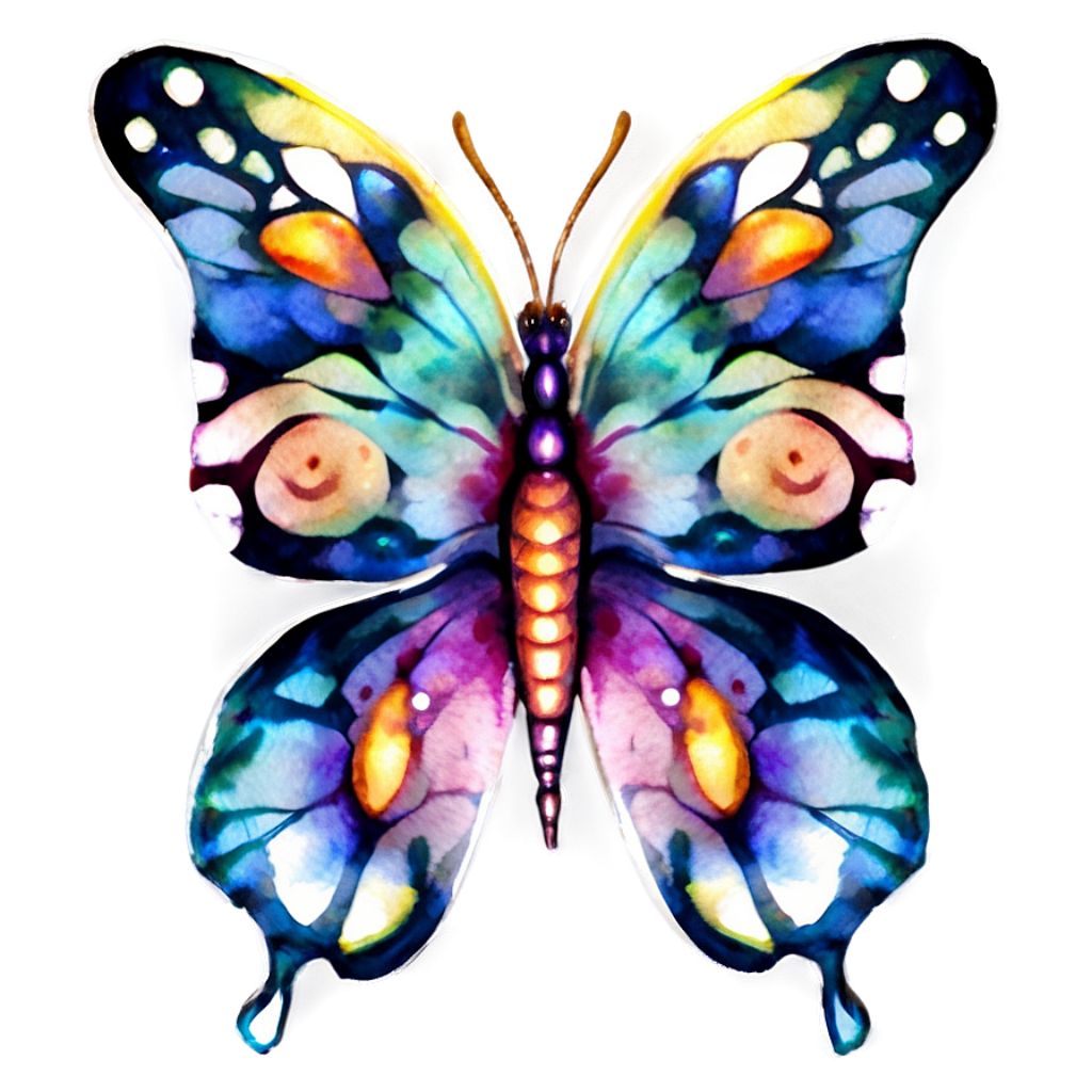 Vibrant Watercolor Butterfly Wallpaper: Intricate Colorful Design