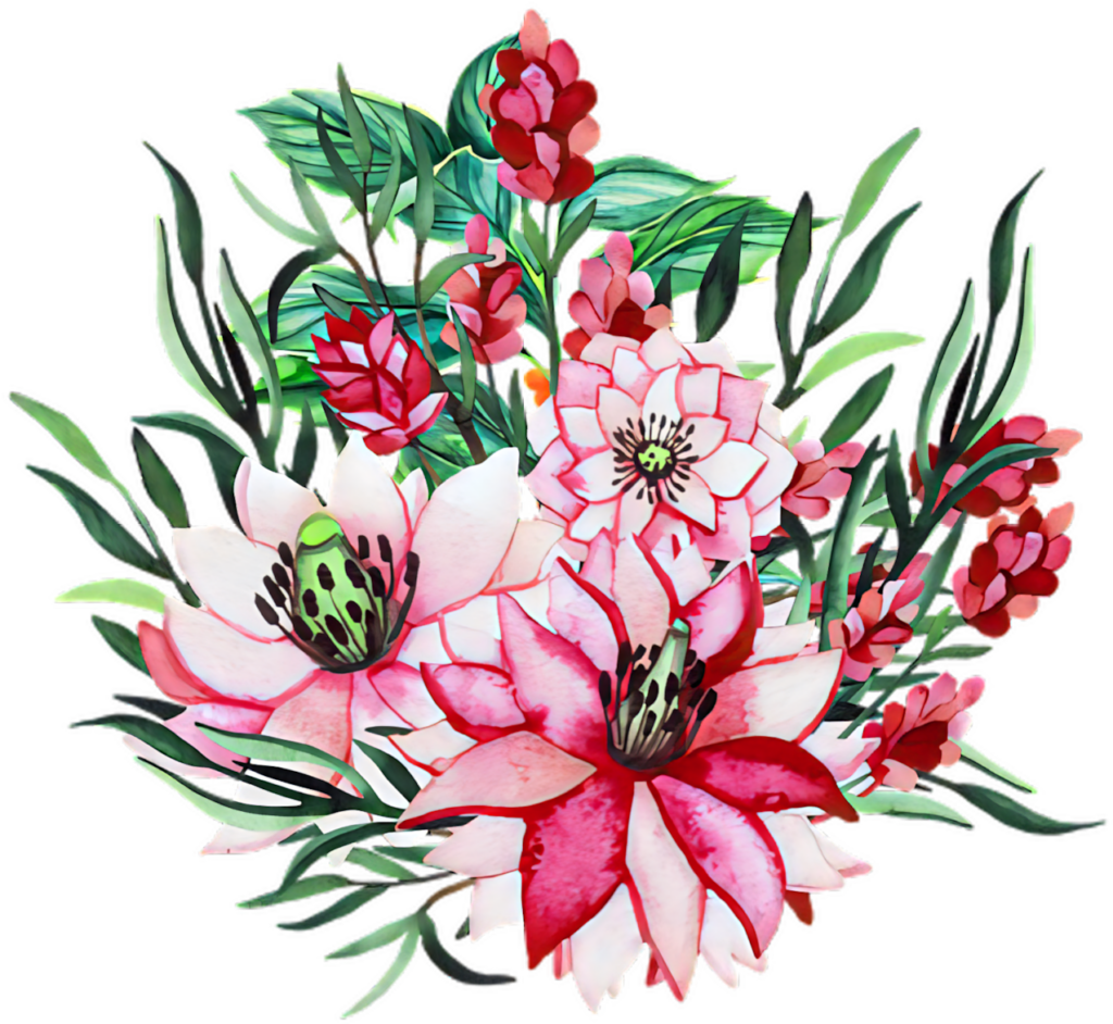 Vibrant Watercolor Floral Wallpaper: Pink & Red Elegance