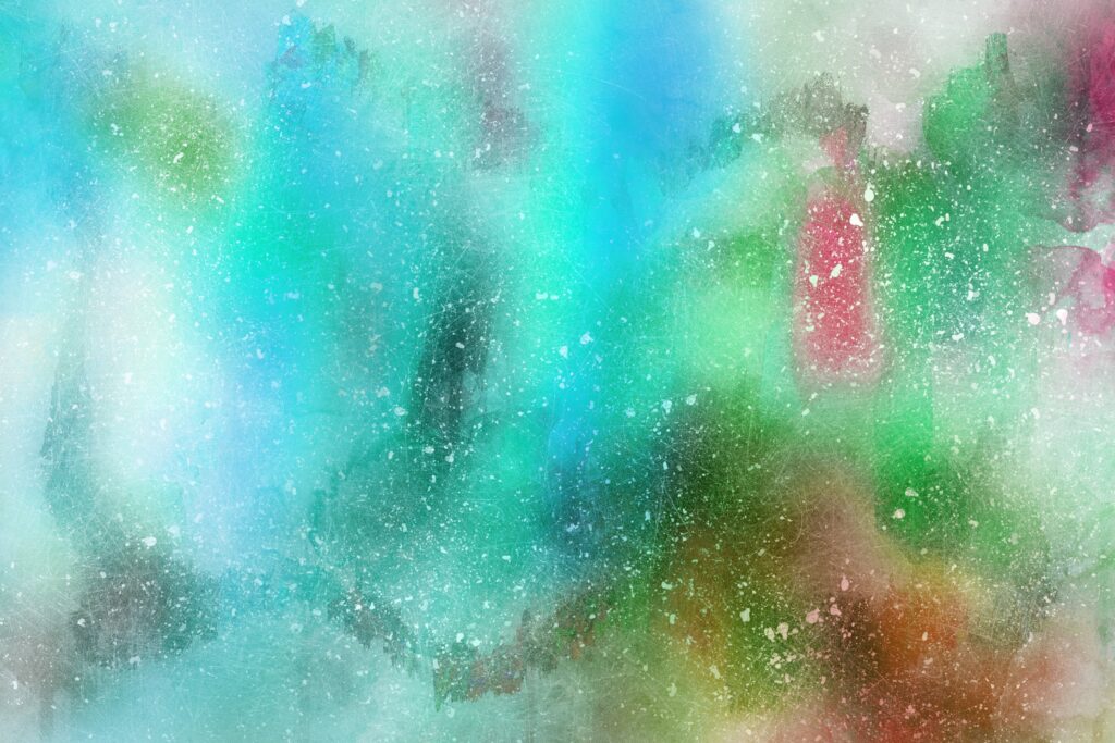 Vibrant Teal, Green & Red Watercolor Abstract Wallpaper Background