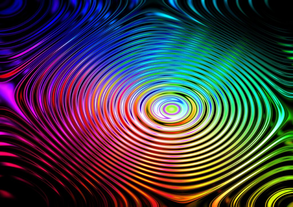 Vibrant Concentric Circle Wallpaper – Colorful Wavy Background Design