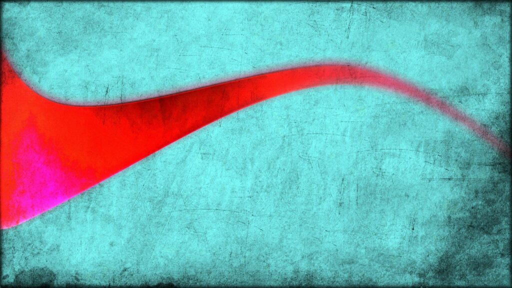 Vibrant Red Wave Wallpaper on Subdued Turquoise Background 1920x1080