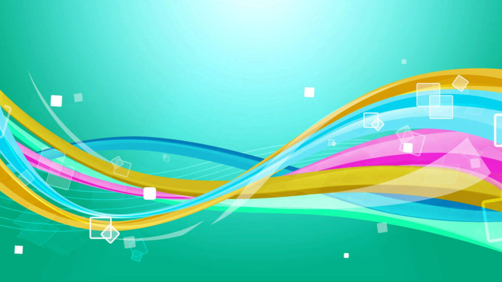 Vibrant Wavy Lines Wallpaper in Bright Colors on Gradient Green