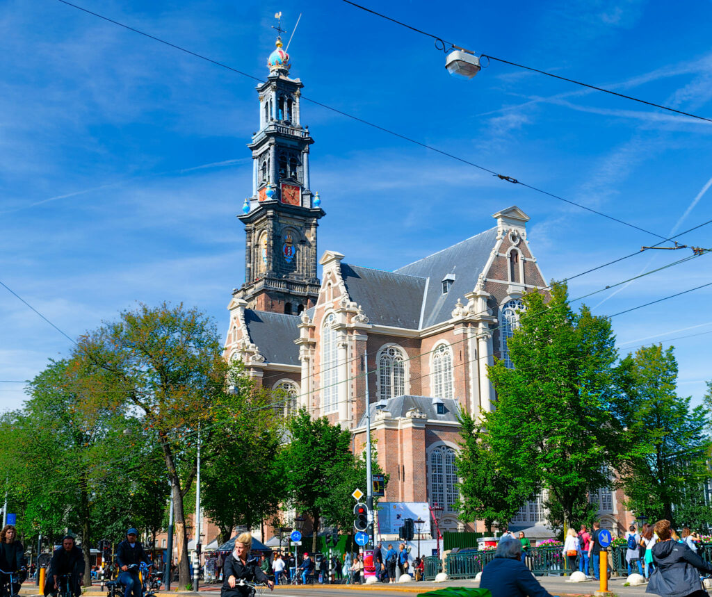 Vibrant Amsterdam Wallpaper: Westerkerk Park & Iconic Church Tower
