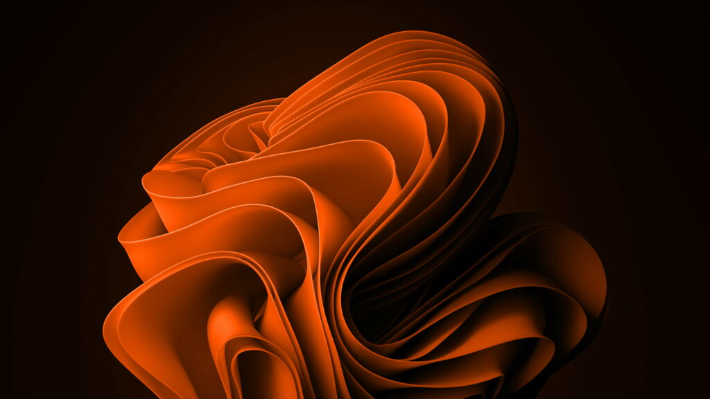 Vibrant Glow of Windows 11: Captivating 4K Wallpaper featuring the Light Orange Windows 11 Logo