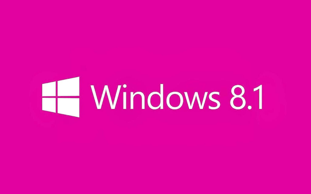 Vibrant Neon Pink Backdrop Enhancing the Graceful Windows 8.1 Logo Wallpaper