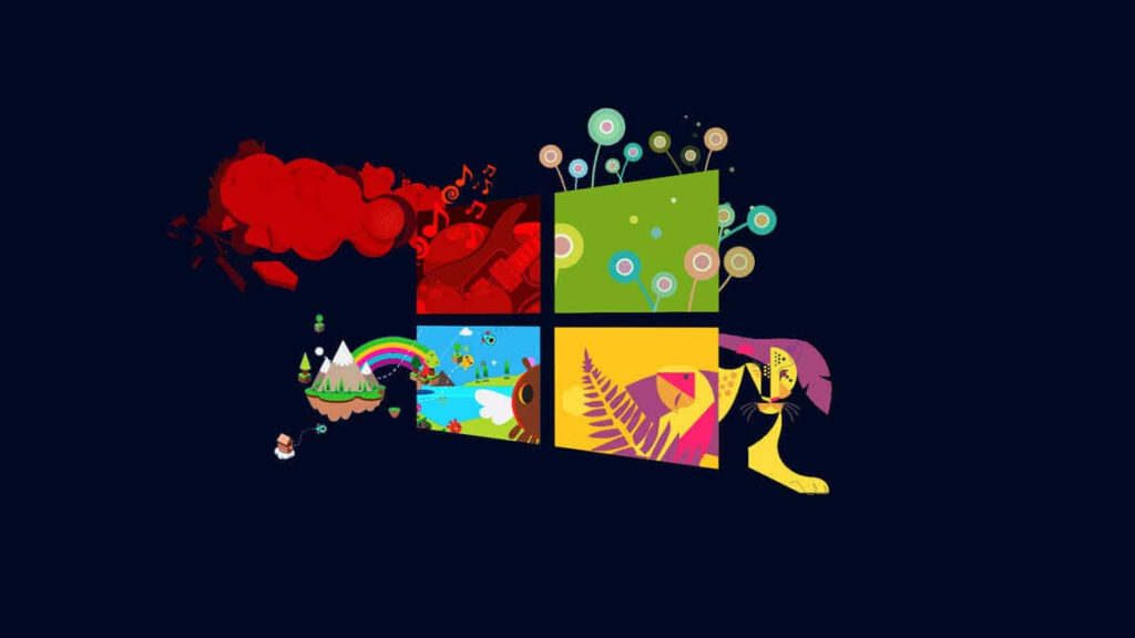 Vibrant Windows Logo Wallpaper with Nature & Abstract Designs