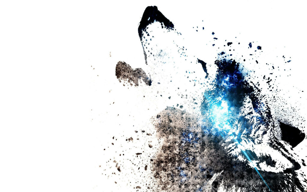 Vibrant Wolf Dispersion Art: Dynamic Abstract Wallpaper