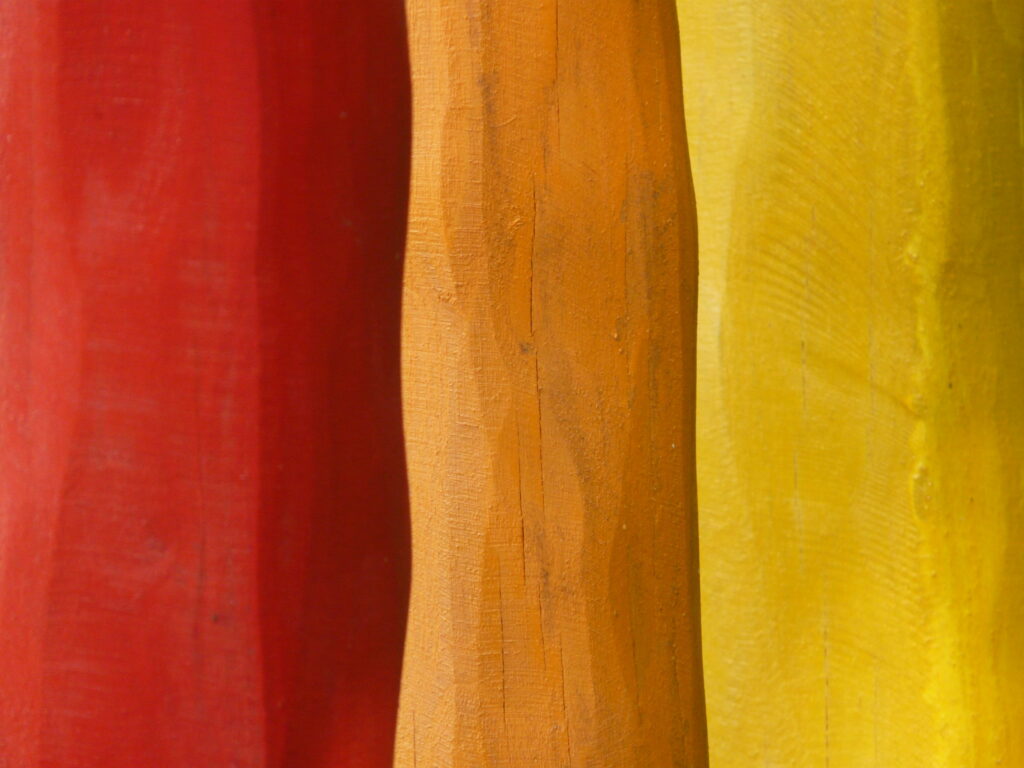 Colorful Textured Wood Boards: Vibrant Paint on Display - 4K Wallpaper Background