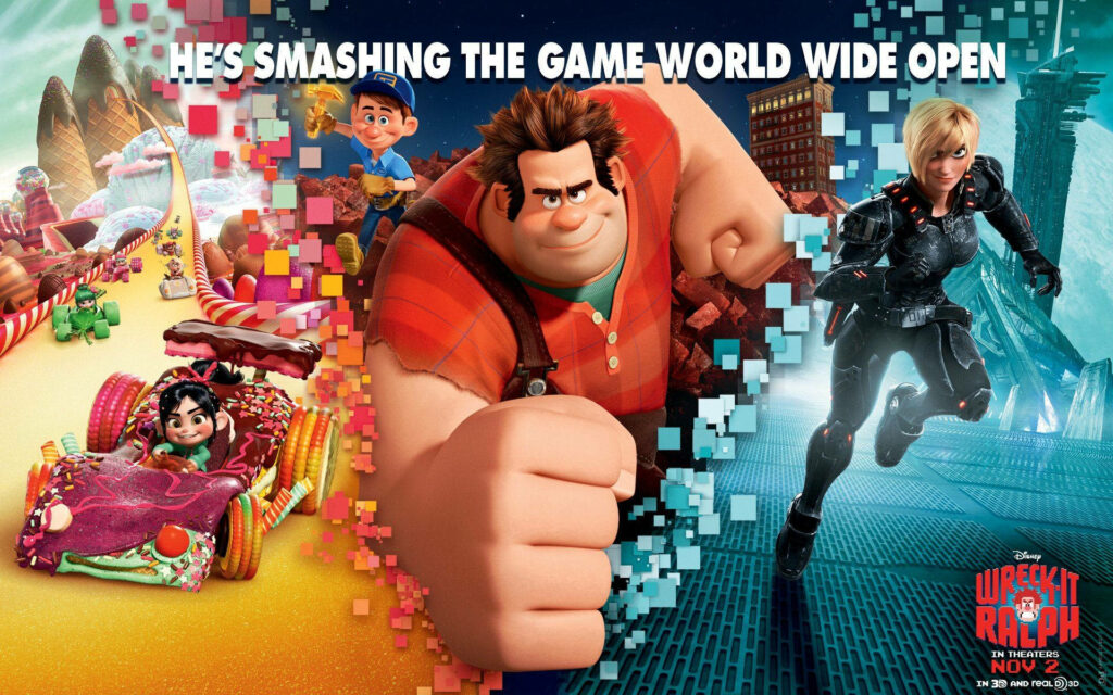 Vibrant Wreck-It Ralph 2012 Movie Wallpaper Background