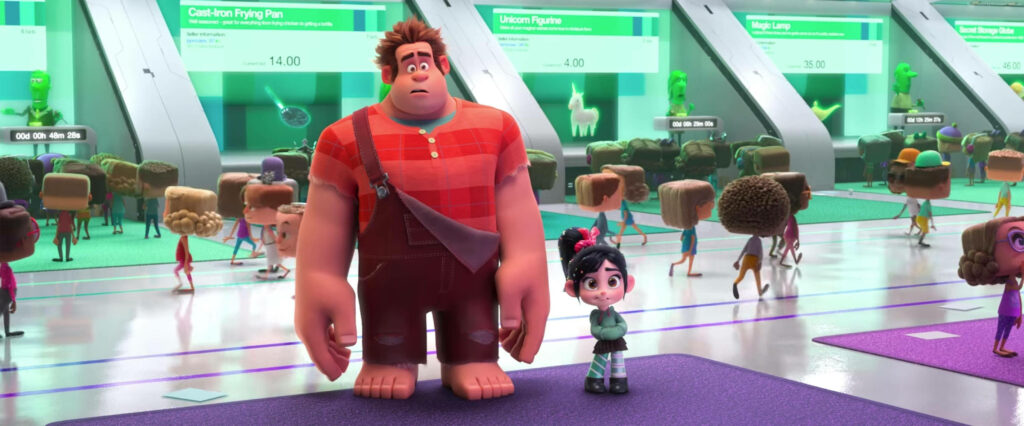 Vibrant Wreck-It Ralph & Vanellope Wallpaper in EBay Bidding Scene