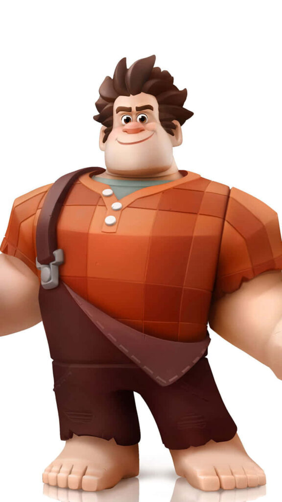 Vibrant Wreck-It Ralph Wallpaper: Cheerful Iconic Look & Checkered Shirt