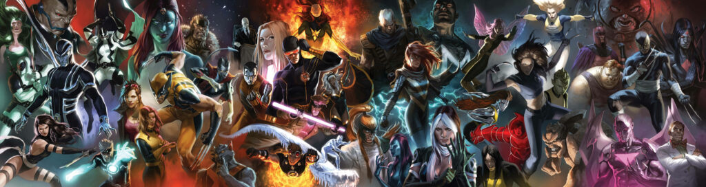 Vibrant X-Men Digital Art Wallpaper: Action-Packed Superheroes Scene
