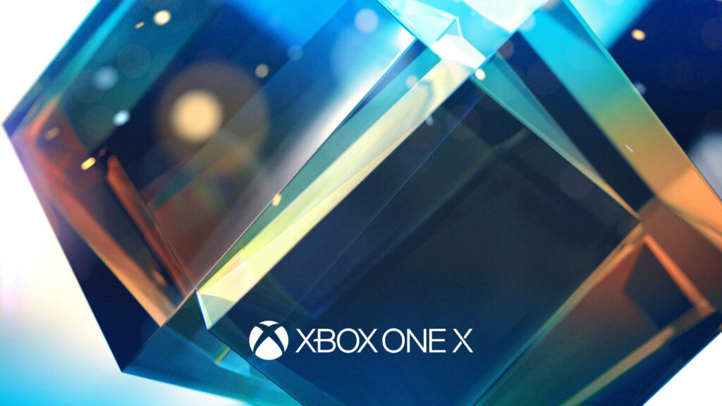 Xbox One X Logo Shines Amid Abstract 3D Color Cube Wallpaper