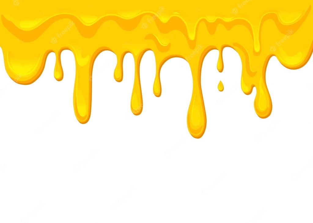 Glossy yellow liquid drip abstract art on white background modern vibrant digital wallpaper