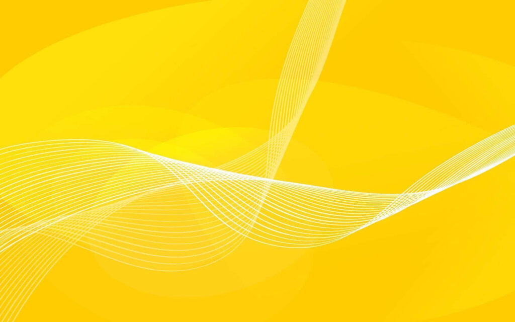 Vibrant Yellow Abstract Wallpaper with Dynamic White Curves