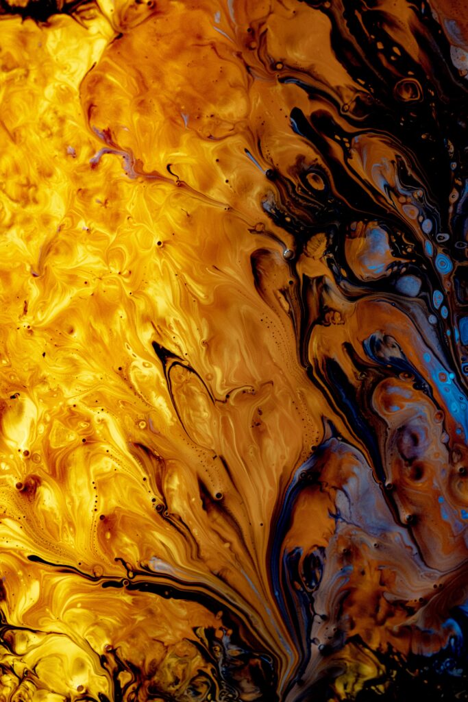 Vibrant Yellow Abstract Wallpaper: Dynamic Fluid Patterns Background