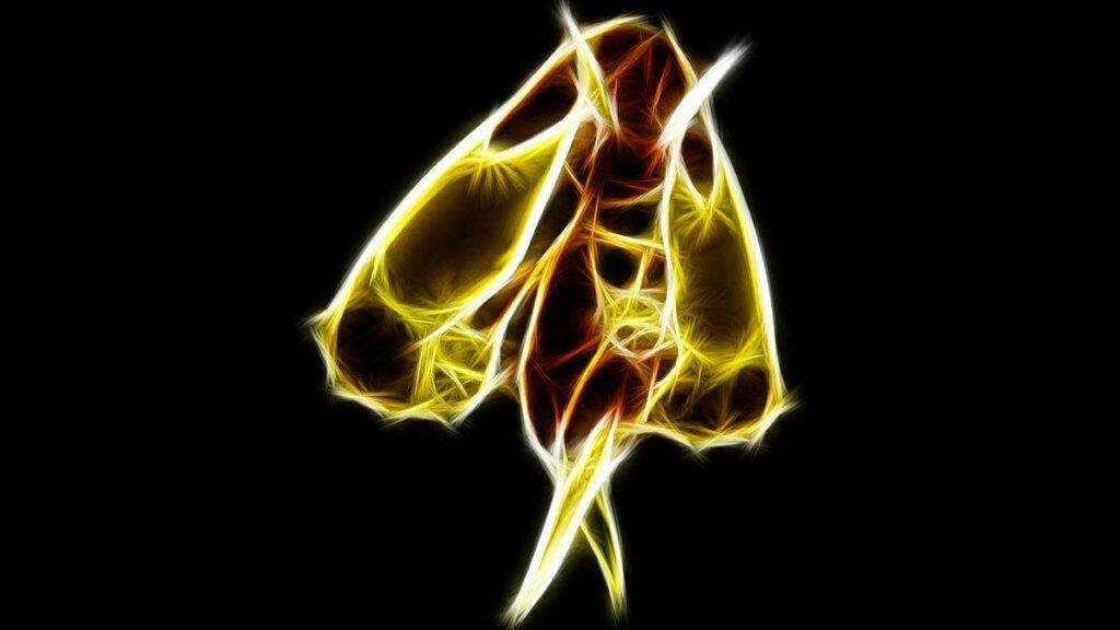 Vibrant Yellow & Black Butterfly Wallpaper with Radiant Flame Design
