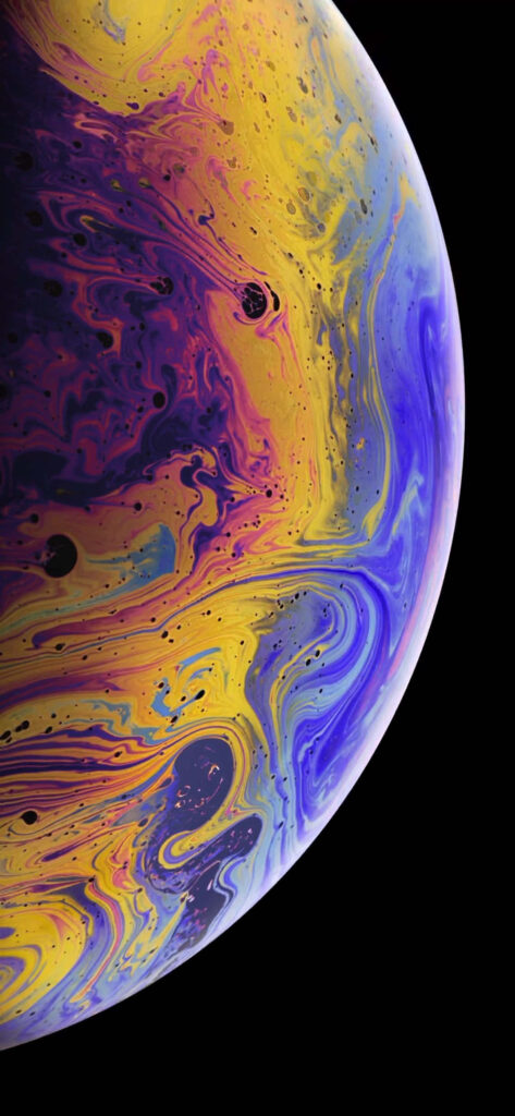 Vibrant Yellow and Blue Marble Wallpaper for iPhone XS Max