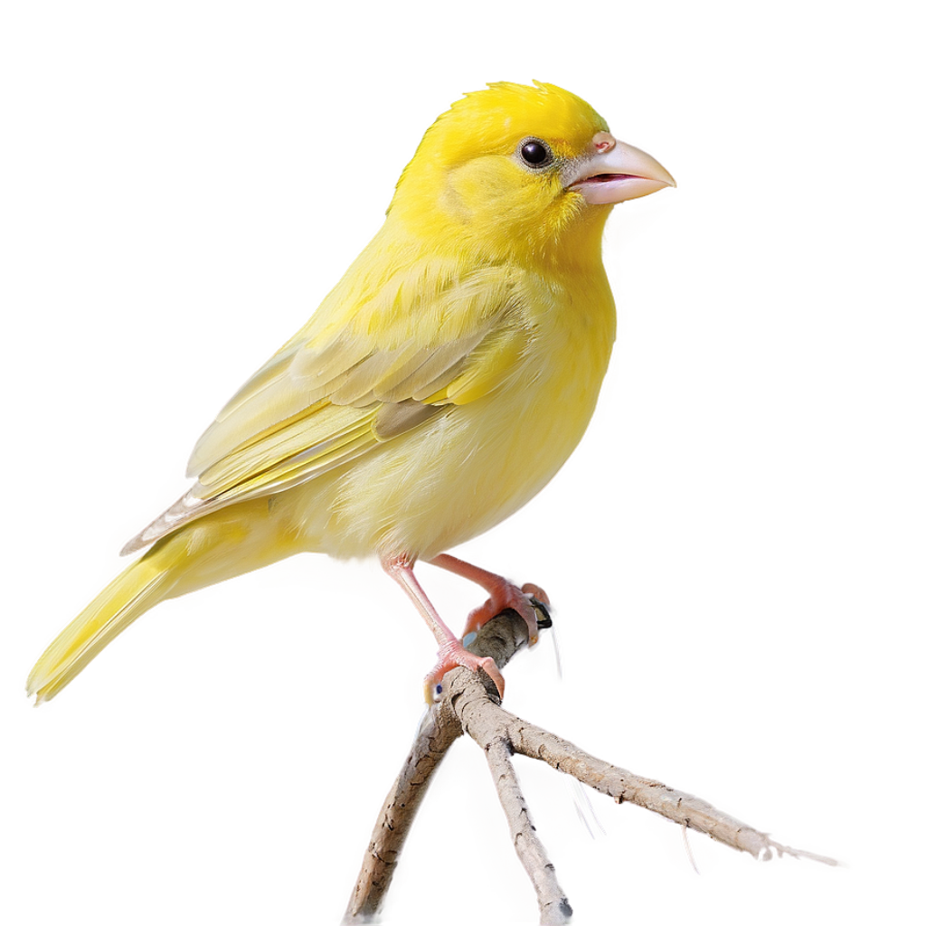 Vibrant Yellow Canary Singing on Branch - Cheerful Background Wallpaper