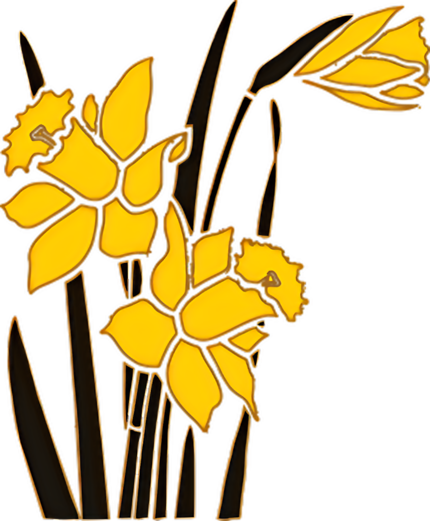 Vibrant Yellow Daffodils in Stylish Vector Art Wallpaper Background